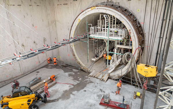 Tunnel entrance at Grand Paris Express project construction site